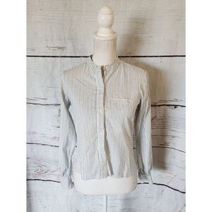 Nili Lotan Button Front Striped Top Size XS